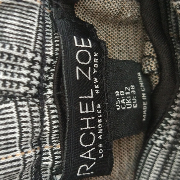 Rachel Zoe Plaid Drawstring Tie Pull-On Gray Plaid Pants With Pockets - Picture 7 of 10